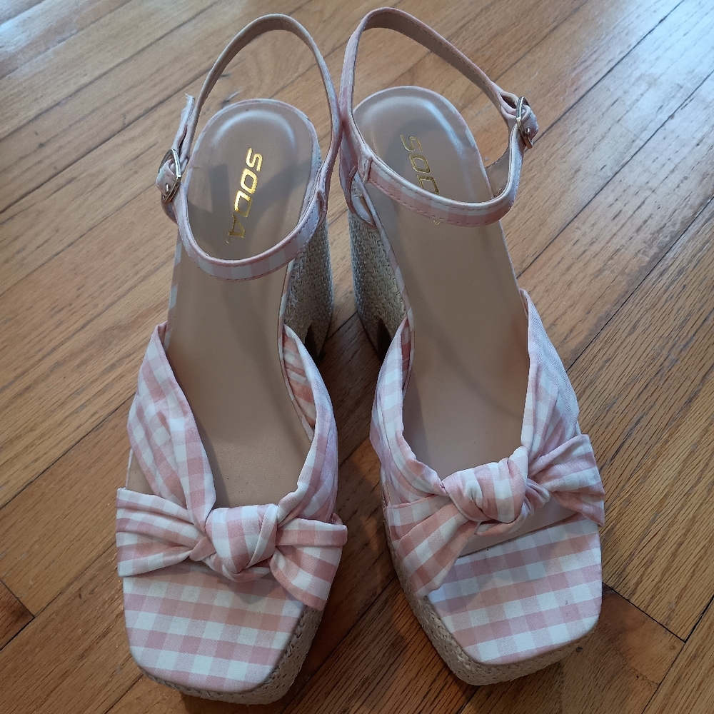 Checkered Heeled Sandals